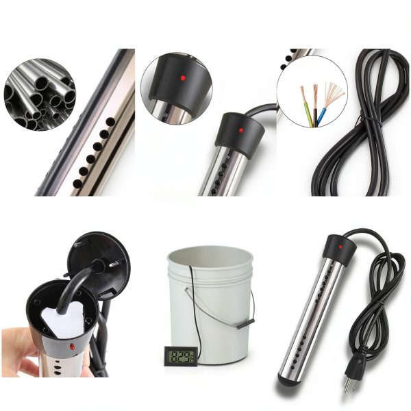 WIILGN Immersion Water Heater 1500W Stainless Steel Safe-4