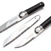 Laguiole Steak Knives Stainless Steel Black Set of 6-6