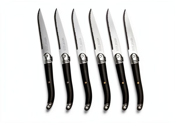 Laguiole Steak Knives Stainless Steel Black Set of 6-3