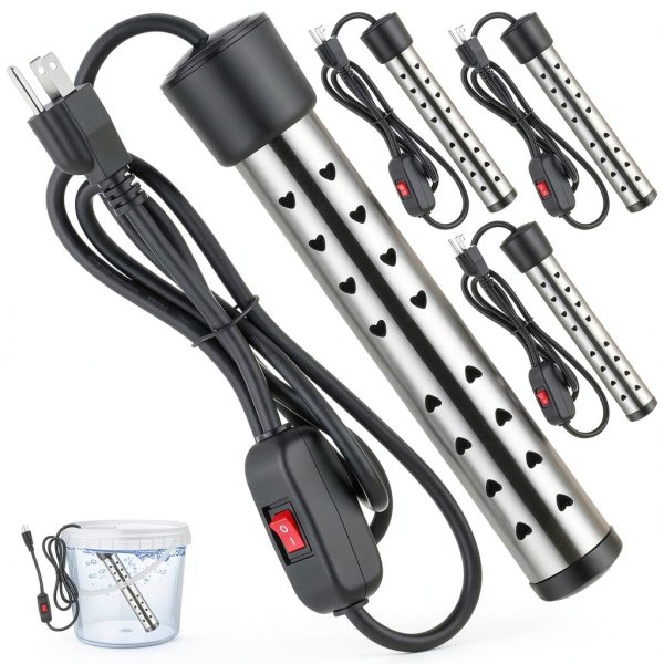Tellegloww Immersion Heater 1500W Portable Stainless Steel-0