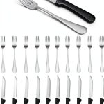 Steak Knife Fork Set Targzier Stainless Steel-0