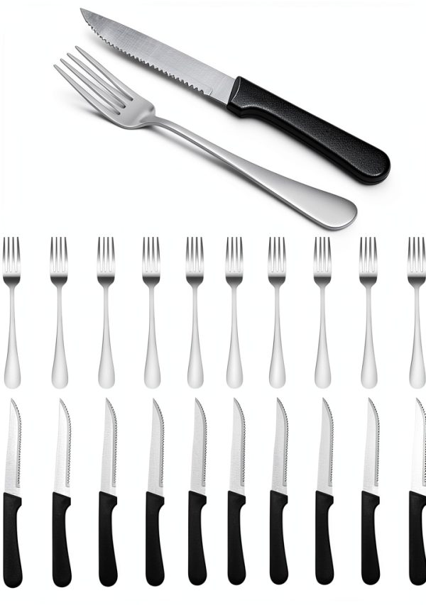 Steak Knife Fork Set Targzier Stainless Steel-0