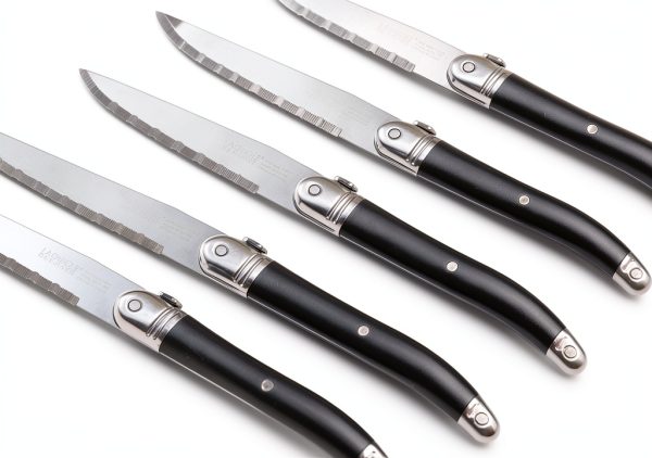 Laguiole Steak Knives Stainless Steel Black Set of 6-5