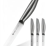 SANHUI Steak Knives German Stainless Steel Serrated Blades-0