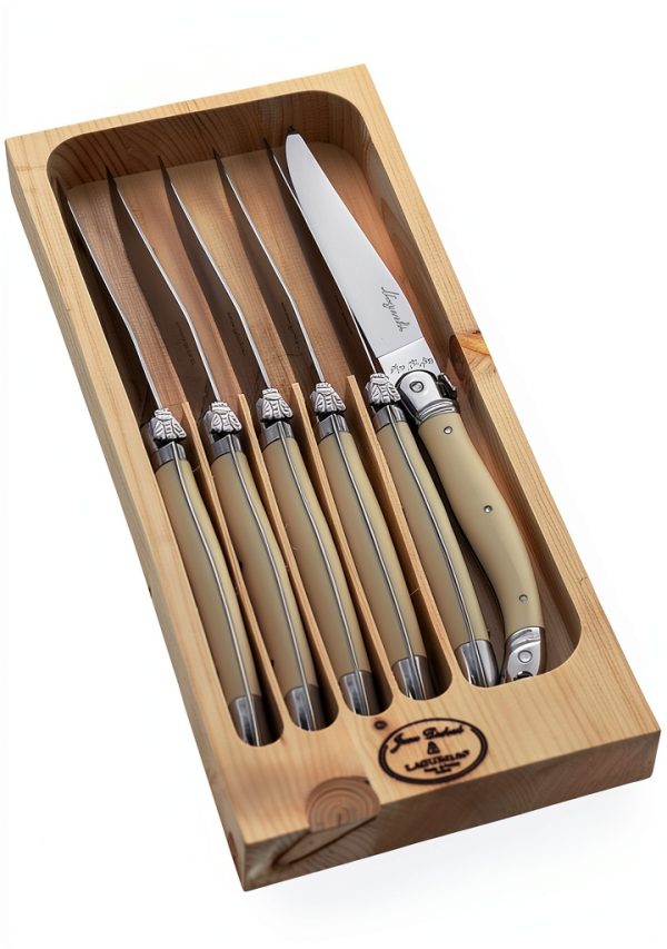 Jean Dubost Laguiole Steak Knives Stainless Steel Serrated-0