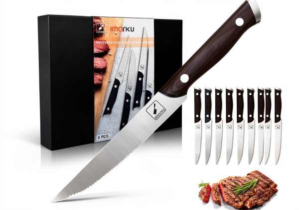 Imarku Steak Knives High Carbon Stainless Steel Serrated-7
