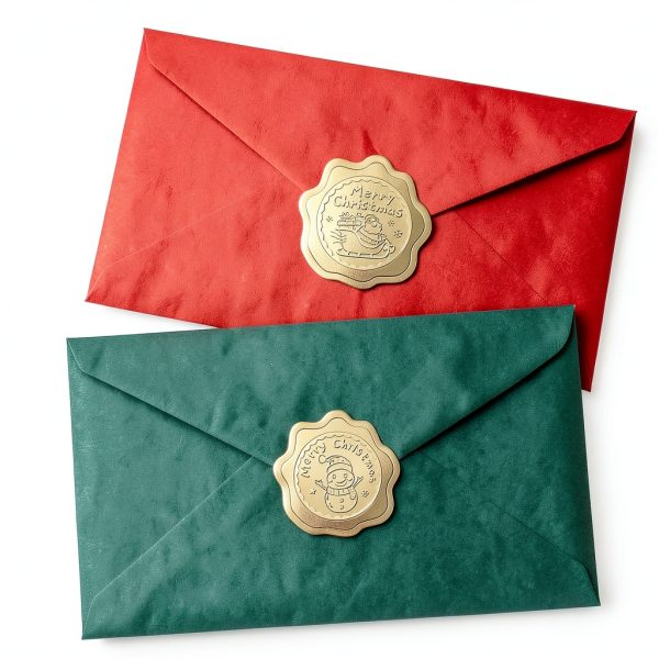Christmas Envelope Stickers PigPotParty Gold 100pcs-4