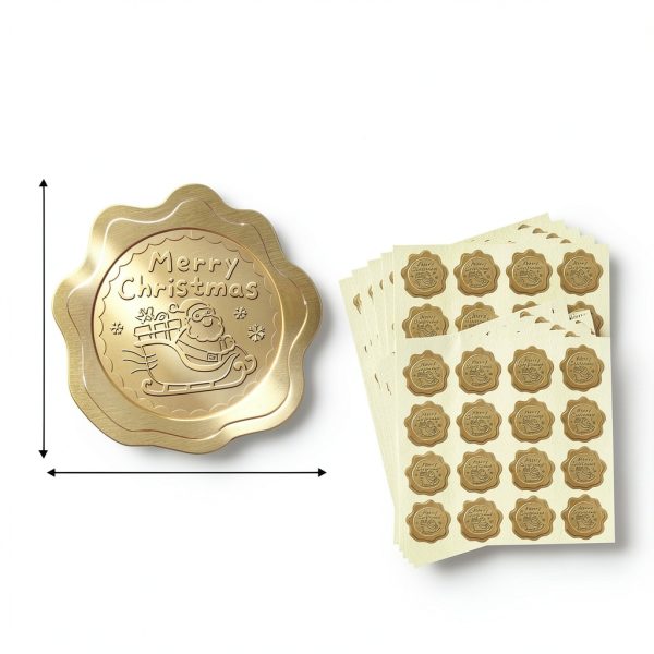 Christmas Envelope Stickers PigPotParty Gold 100pcs-1