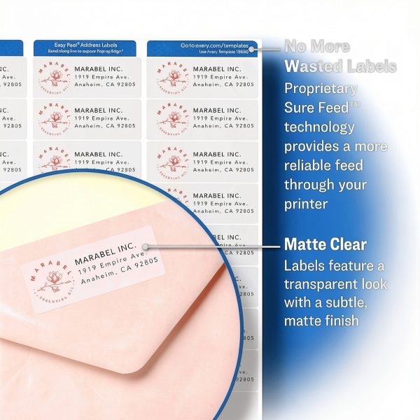 Avery Clear Frosted Address Labels Easy Peel-1
