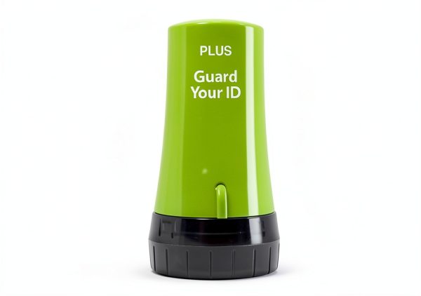 PLUS Identity Protection Stamp Rubber 3‑Pack Mixed Colors Regular Size-3